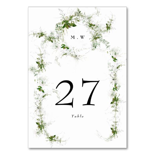 Numéro De Table Eucalyptus Framed Wreath Elegant Mariage Monogramm (Par défaut)