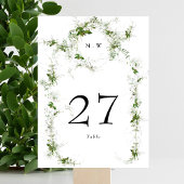 Numéro De Table Eucalyptus Framed Wreath Elegant Mariage Monogramm