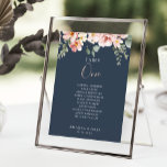 Numéro De Table Eucalyptus Garden Rose Mariage Floral<br><div class="desc">Ce numéro de table rose à fleurs de jardin d'eucalyptus est parfait pour un mariage rustique. Le design est composé de fleurs rose, blush, jaune rose avec des feuilles d'eucalyptus dans un arrière - plan bleu marine foncé. Il s'agit d'un numéro de table recto-verso. Ajoutez chaque numéro de table dont...</div>