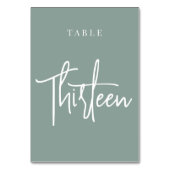 Numéro De Table Eucalyptus Green Main Scripted Table TREIZE (Dos)