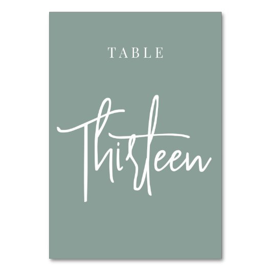 Numéro De Table Eucalyptus Green Main Scripted Table TREIZE (Par défaut)