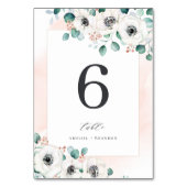 Numéro De Table Eucalyptus mariage à fleurs d'anémone (Par défaut)