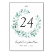 Numéro De Table Eucalyptus Mariage d'aquarelle de verdure Wreath (Par défaut)