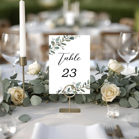 Numéro De Table Eucalyptus Mariage de verdure Numéros de tableau
