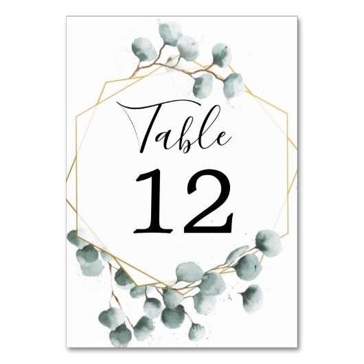 Numéro De Table Eucalyptus Mariage de verdure Numéros de tableau (Par défaut)