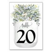 Numéro De Table Eucalyptus Mason Jar Mariage (Dos)