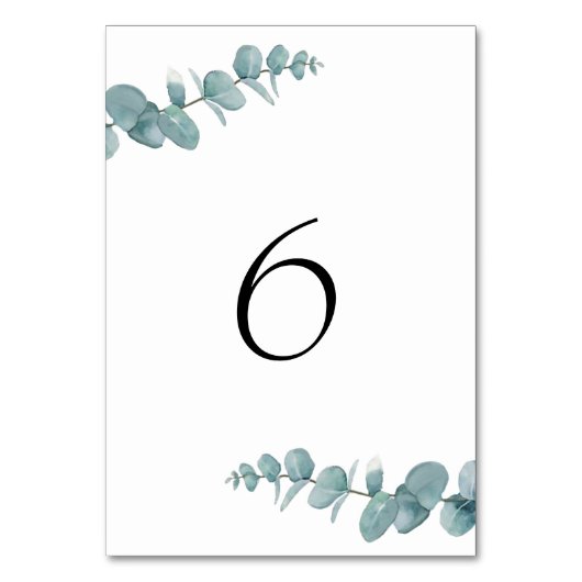 Numéro De Table Eucalyptus minimaliste botanique (Par défaut)