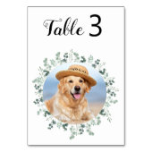 Numéro De Table Eucalyptus moderne Custom Chien Photo Animal Maria (Par défaut)
