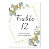 Numéro De Table Eucalyptus Or Feuillage Pailleté Doré Mariage Hash (Par défaut)