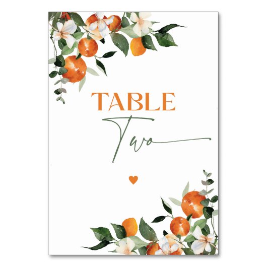 Numéro De Table Eucalyptus oranges agrumes table thématique numéro (Dos)