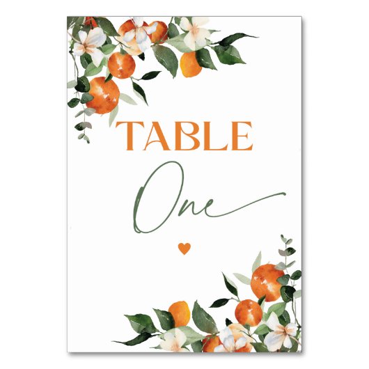 Numéro De Table Eucalyptus oranges agrumes table thème numéro un (Dos)