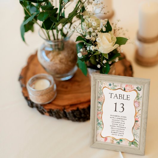 Numéro De Table Eucalyptus Pampas Seating Chart Cards For Wedding