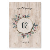 Numéro De Table Eucalyptus rose sauvage en bois rustique Mariage (Par défaut)