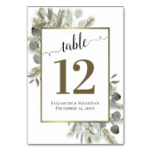 Numéro De Table Eucalyptus rustique & Pine Elegant Mariage Boho (Dos)