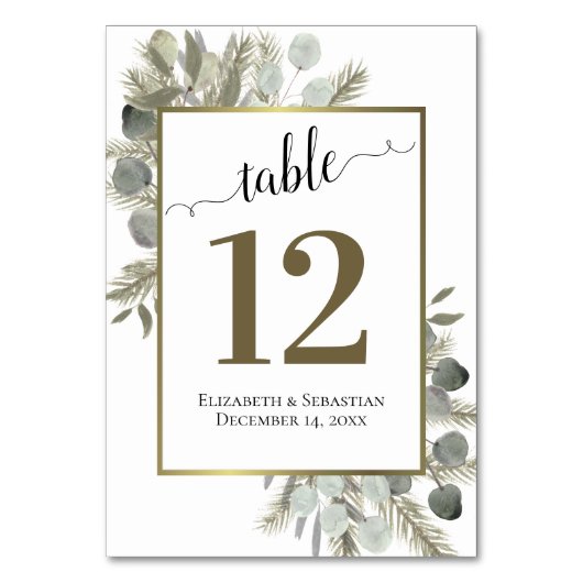 Numéro De Table Eucalyptus rustique & Pine Elegant Mariage Boho (Par défaut)