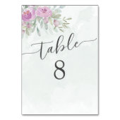 Numéro De Table Eucalyptus Sage Vert & Mariage rose Numéro de tabl (Dos)