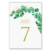 Numéro De Table Eucalyptus Verdure et Mariage de script élégant (Dos)