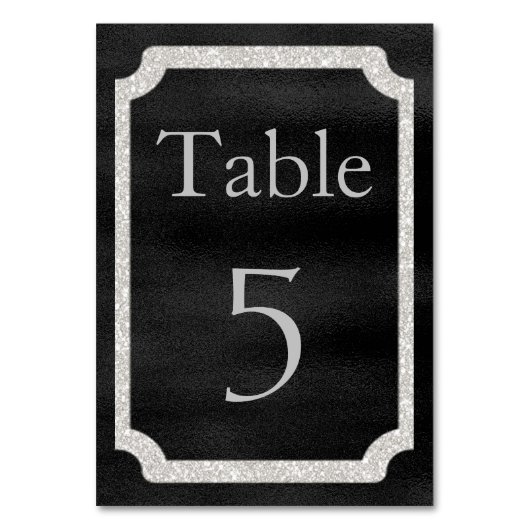 Numéro De Table Événement de Parties scintillant Black and Silver (Par défaut)