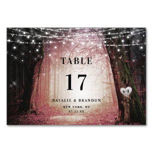 Numéro De Table Evermore Forêt de fée enchantée Mariage rose