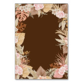 Numéro De Table Exotique moderne Boho Mariage tropical (Dos)