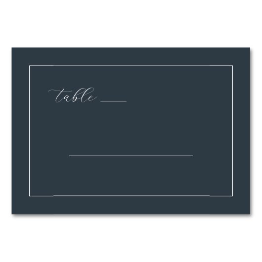 Numéro De Table Exquisite Navy Calligraphy Table (Devant)