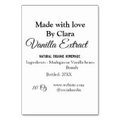 Numéro De Table Extrait de vanille fait maison ajouter les ingrédi (Dos)