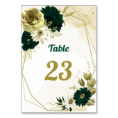 Numéro De Table Extraordinaires fleurs d'ivoire vert émeraude géom (Dos)
