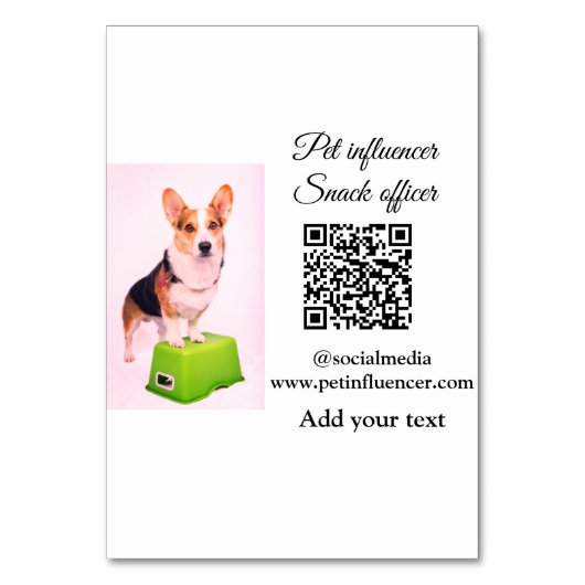 Numéro De Table Facteur pour animaux ajouter nom de l'animal de co (Par défaut)