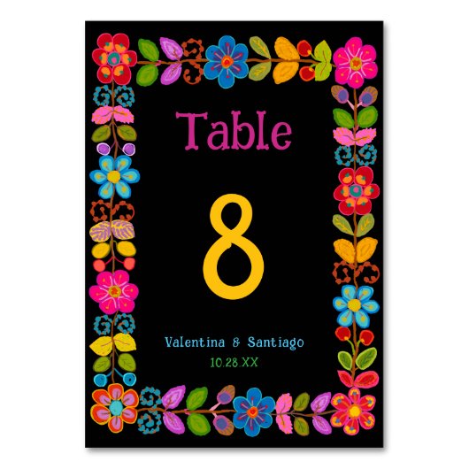 Numéro De Table Faire-part de mariage mexicaine moderne (Par défaut)
