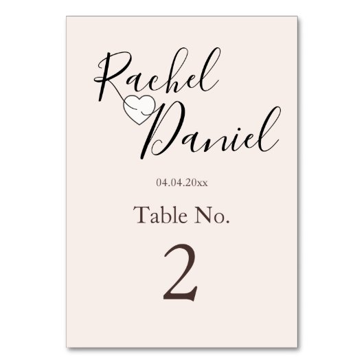 Numéro De Table Faire-part de mariage moderne (Par défaut)