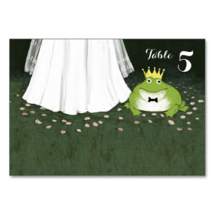 Numéro De Table Fairy Tale Frog Prince et Mariée Réception de mari