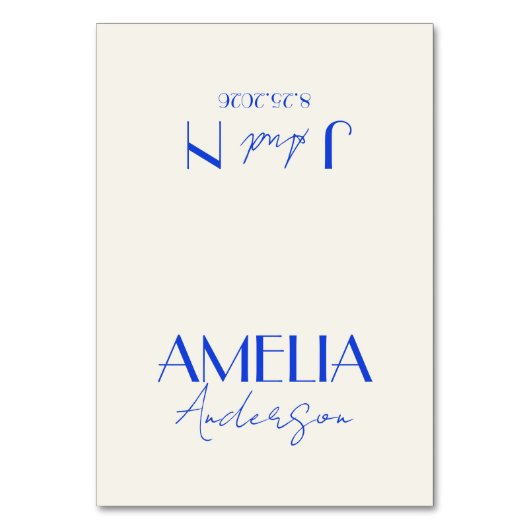 Numéro De Table Fancy Blue Ivory Old Money Wedding Place Cards (Par défaut)