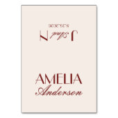 Numéro De Table Fancy Burgundy Cream Classy Wedding Place Cards (Par défaut)