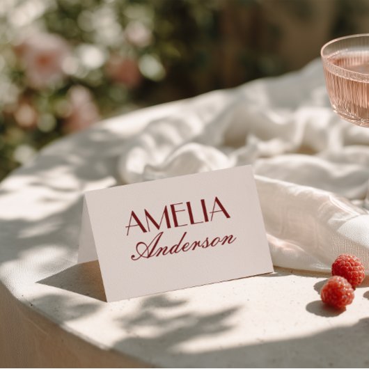 Numéro De Table Fancy Burgundy Cream Classy Wedding Place Cards