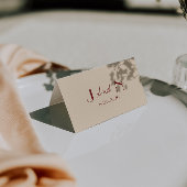 Numéro De Table Fancy Deep Red Cream Old Money Wedding Place Cards