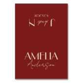 Numéro De Table Fancy Deep Red Cream Old Money Wedding Place Cards (Par défaut)