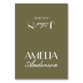 Numéro De Table Fancy Olive Green Old Money Wedding Place Cards (Par défaut)