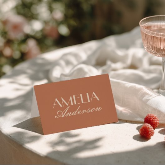 Numéro De Table Fancy Terracotta Old Money Wedding Place Cards