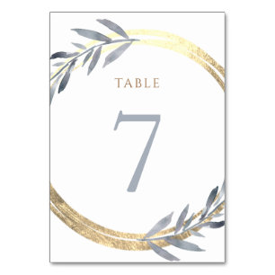 Numéro De Table fausse feuille et bleu poussiéreux Numéro du table