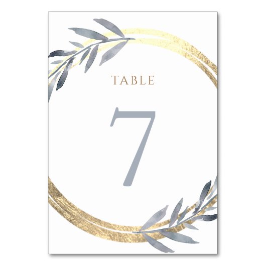 Numéro De Table fausse feuille et bleu poussiéreux Numéro du table (Dos)