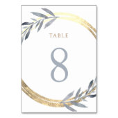 Numéro De Table fausse feuille et bleu poussiéreux Numéro du table (Dos)