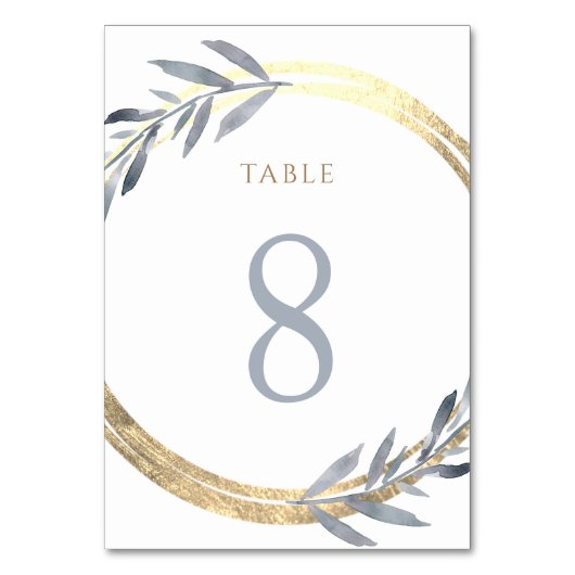 Numéro De Table fausse feuille et bleu poussiéreux Numéro du table (Dos)