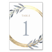 Numéro De Table fausse feuille et bleu poussiéreux Tableau Numéro  (Par défaut)