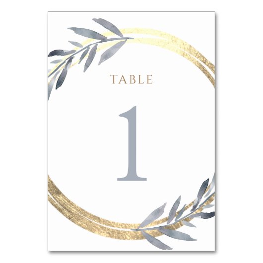 Numéro De Table fausse feuille et bleu poussiéreux Tableau Numéro  (Par défaut)