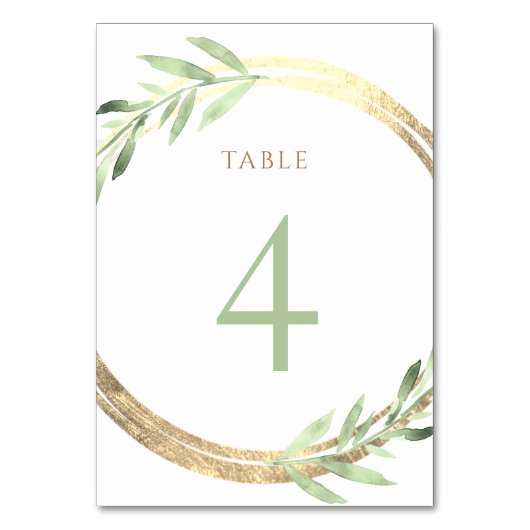 Numéro De Table fausse feuille et feuilles verts Numéro de tableau (Par défaut)