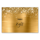Numéro De Table Faux Glittery Gold Foil Mariage (Dos)