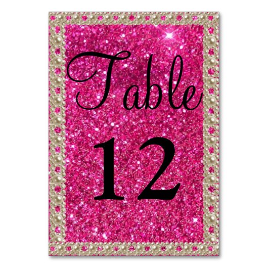 Numéro De Table Faux Gold Foil Hot rose Parties scintillant Mariag (Dos)