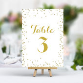 Numéro De Table Faux Gold Parties scintillant Foil Elégant Confett