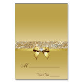 Numéro De Table Faux Gold Sequins Diamond Bow Place Card (Par défaut)