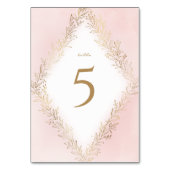Numéro De Table Faux or doré feuillage botanique élégant mariage (Dos)